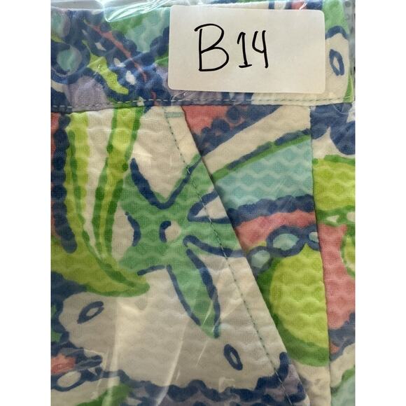 LILLY PULITZER Shorts Womens 00 The Callahan Floral Paisley Walking Blue Green - Picture 16 of 16